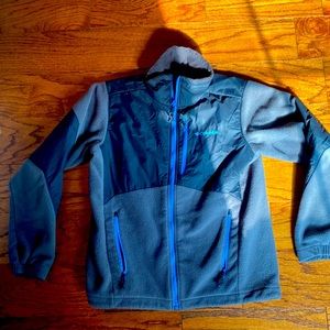 BOYS 14/16 Columbia FLEECE JACKET GRAY/BLACK/BLUE
